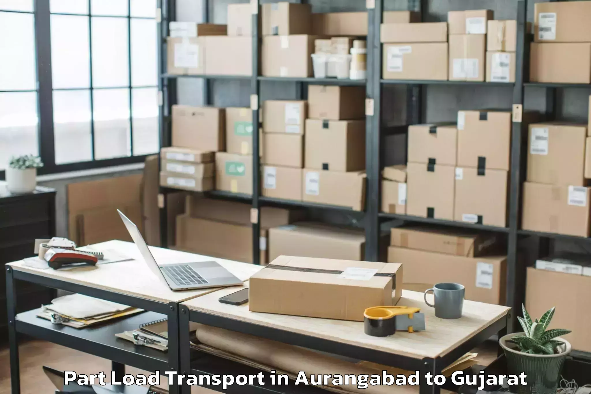 Book Aurangabad to Porbandar Airport Pbd Part Load Transport Online